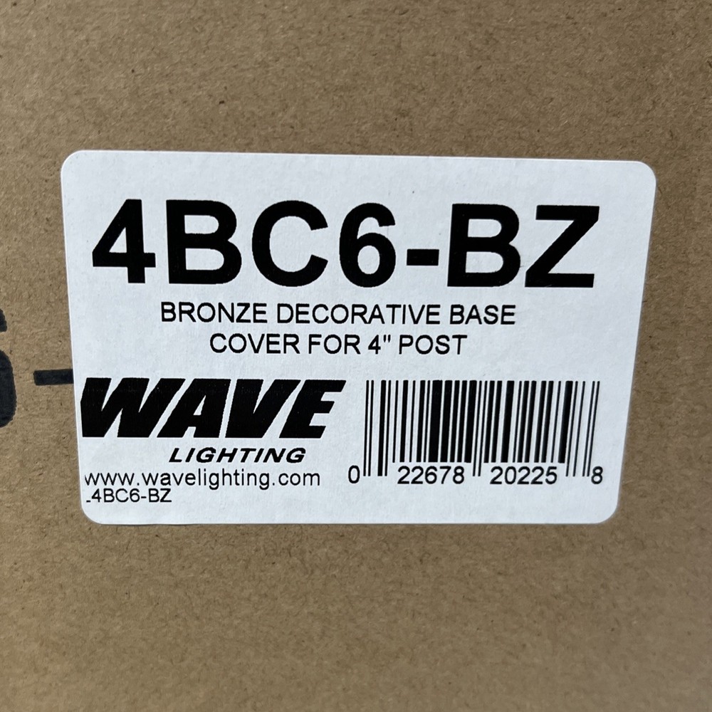 Wave Lighting 4BC6-BZ Bronze Decor Base Cover 4” Post