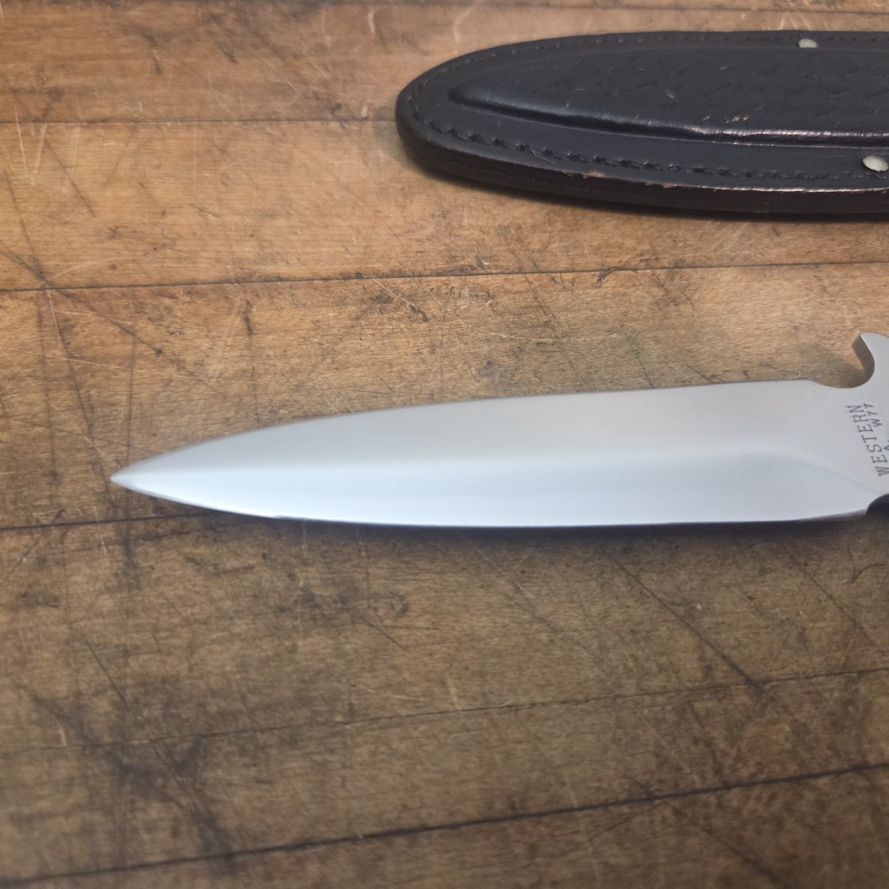 Western W77 Stabilized Turquoise Fixed Blade Boot Knife w/sheath