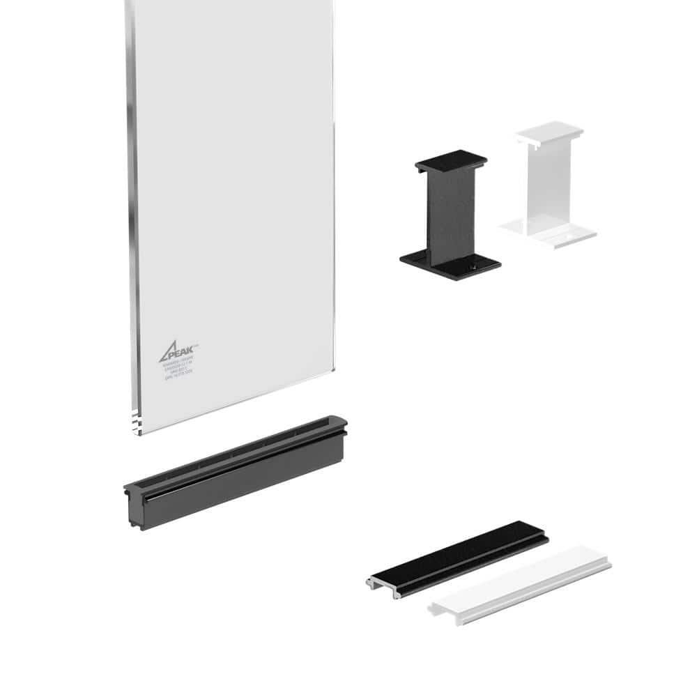 Peak Aluminum Decking Glass Panel Kit UV Protected Rail Post Exterior Clear