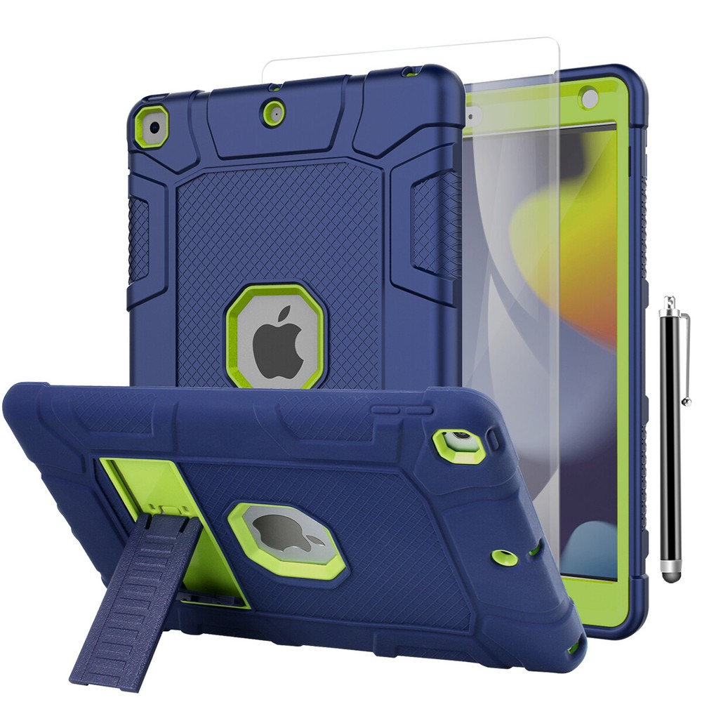 iPad 9th 8th 7th Generation Case Shockproof Heavy Duty Cover + Screen Protector
