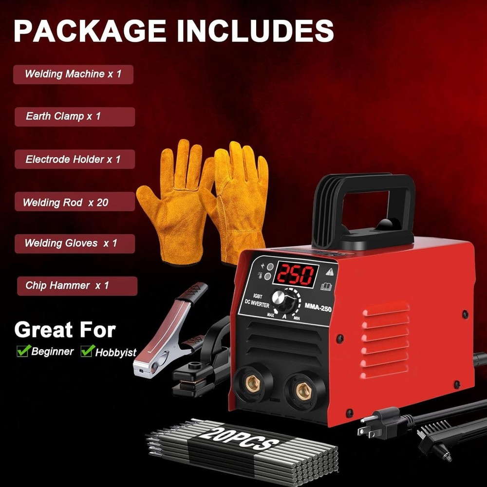 Beginner-Friendly Mini Welding Machine: 250Amp, Compact & Easy-to-Use