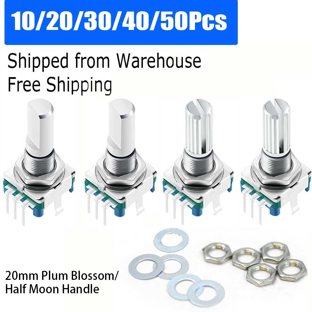10/20/40/50xRotary Encoder & Switch EC11 Audio Digital Potentiometer Handle 20mm