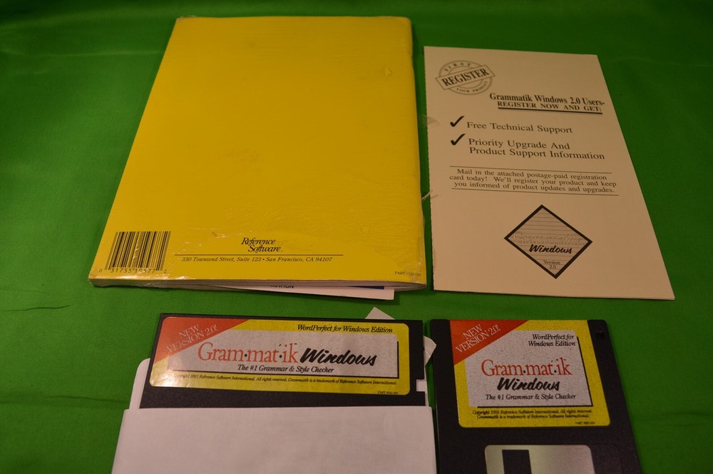 Vintage GRAM MAT IK Windows Version 2.0 Software 5.25 & 3" Disk,WordPerfect