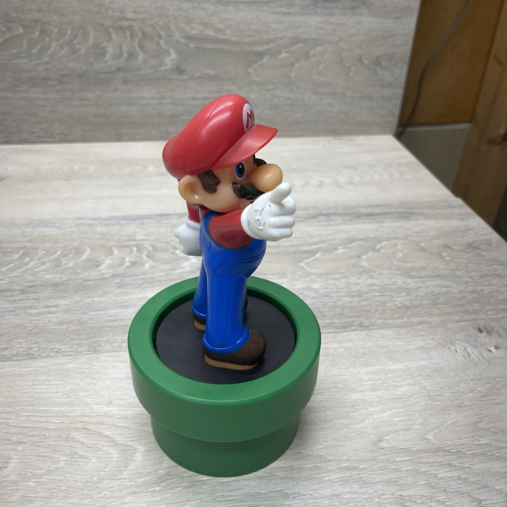 Mario Brothers White Table Top Night Light Runs On AAA Batts Or Micro USB