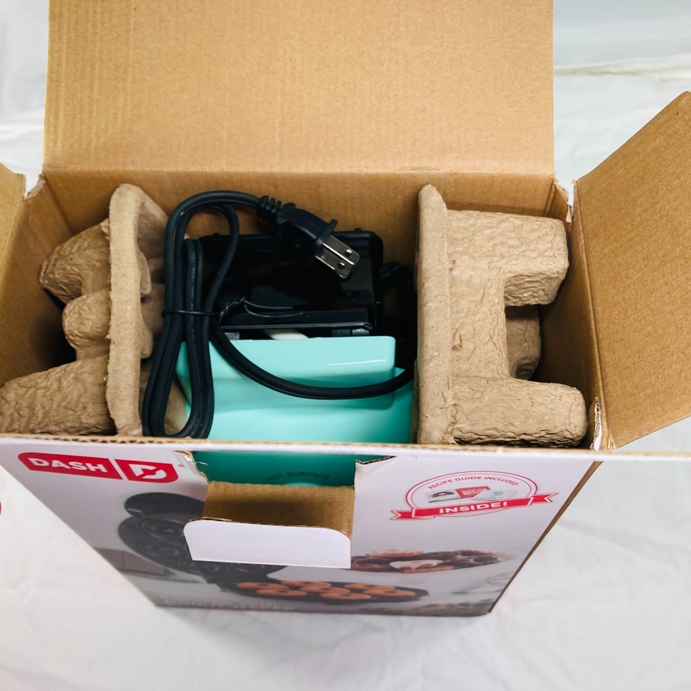 DASH Mini Donut Maker Machine w/ Non-stick Surface, Makes 7 Doughnuts - Aqua