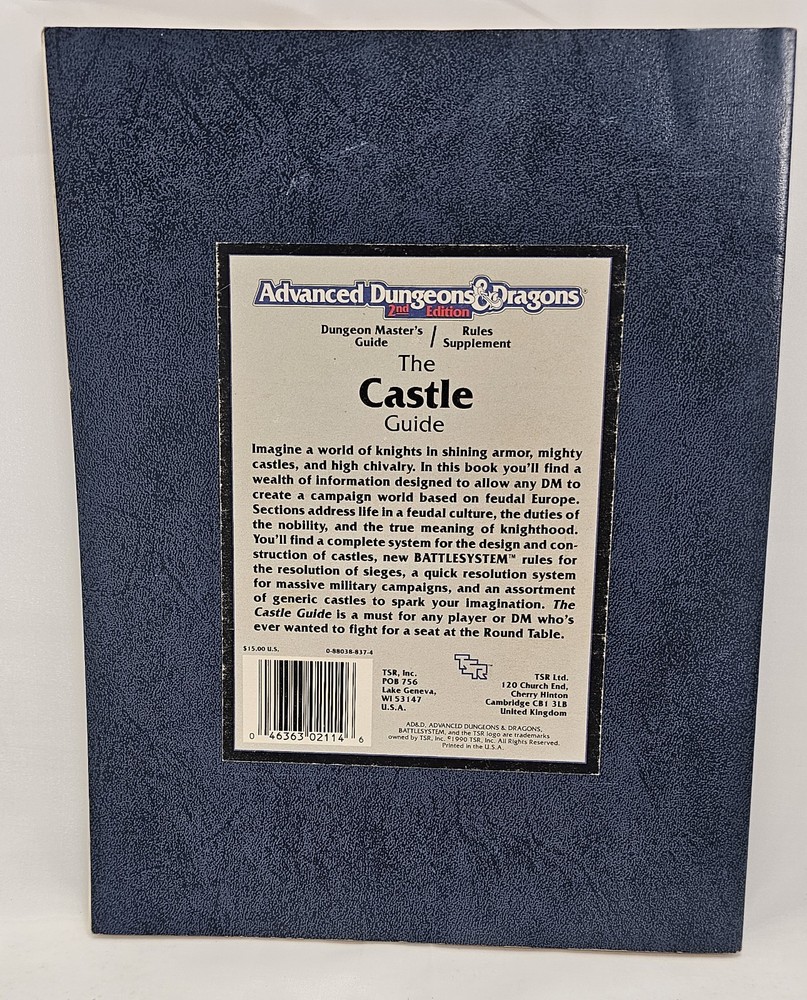 Advanced Dungeons & Dragons 2nd Edition Dungeon Master's Guide Rules Supplement