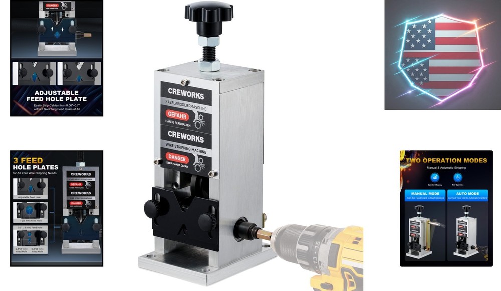 Manual Wire Stripper Machine, 0.06"-1" Wire Stripping Machine, Wire Stripping...