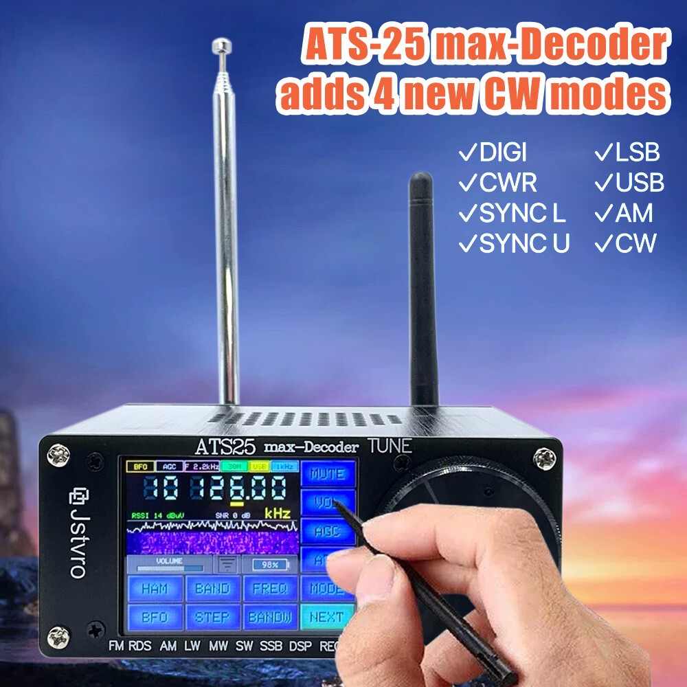 ATS25max-Decoder Si4732 Full Band Radio Rece-iver DSP SW w/ Activation Code NEW