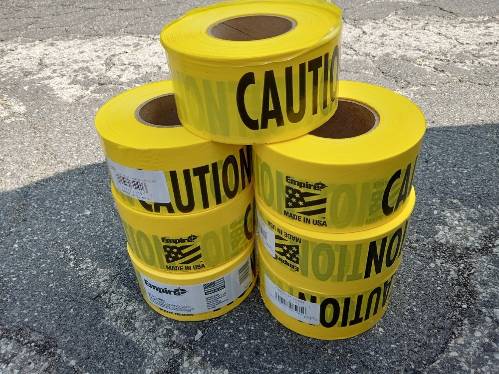 Empire CAUTION/CUIDADO tape 7 ROLLS 3"x 1000ft