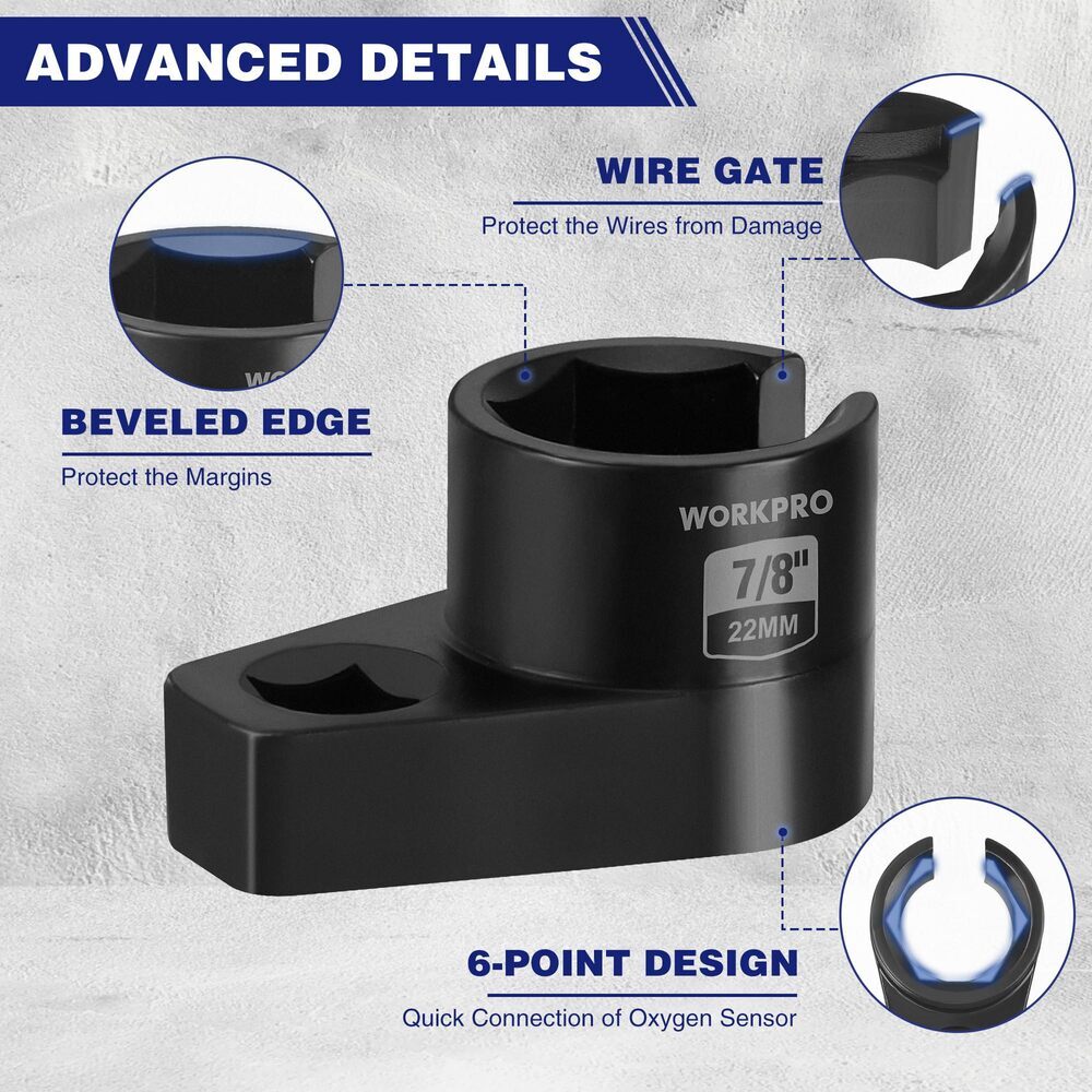 O2 Offset Oxygen Sensor Socket 3/8" Drivex 7/8" 22mm Removal Tool Wrench