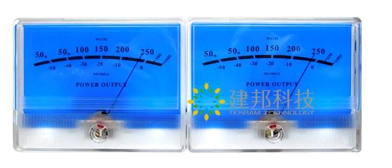 2pcs Lake Blue Power Amplifier VU Panel Meter w 1pc Power Supply Driver Board