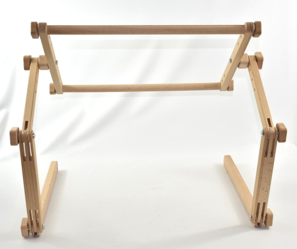Needlework Table Lap Hands-Free Adjustable Frame Stand Beech Wood Complete EUC!