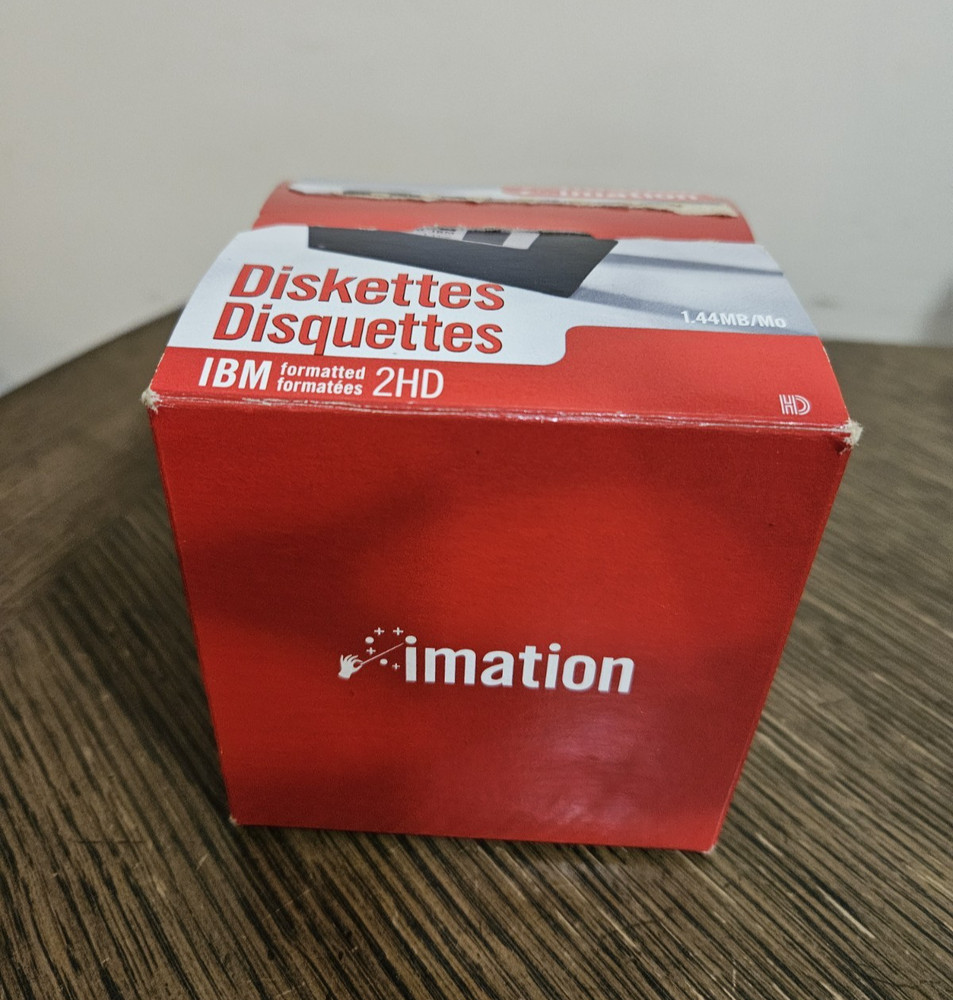 Imation 3.5” Diskettes 1.44 2HD IBM Format 24 Diskettes Open Box