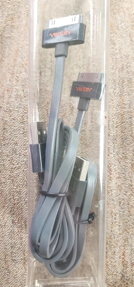 NEW Ventev Grey Flat Tangle-Free USB Charge Data Cable for iPad 1st/2nd/3rd Gen