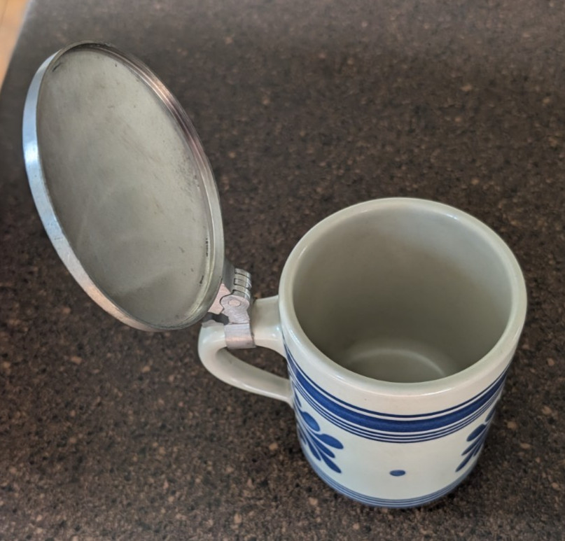 Rosenthal Studio Line Pottery Stein with Pewter Lid