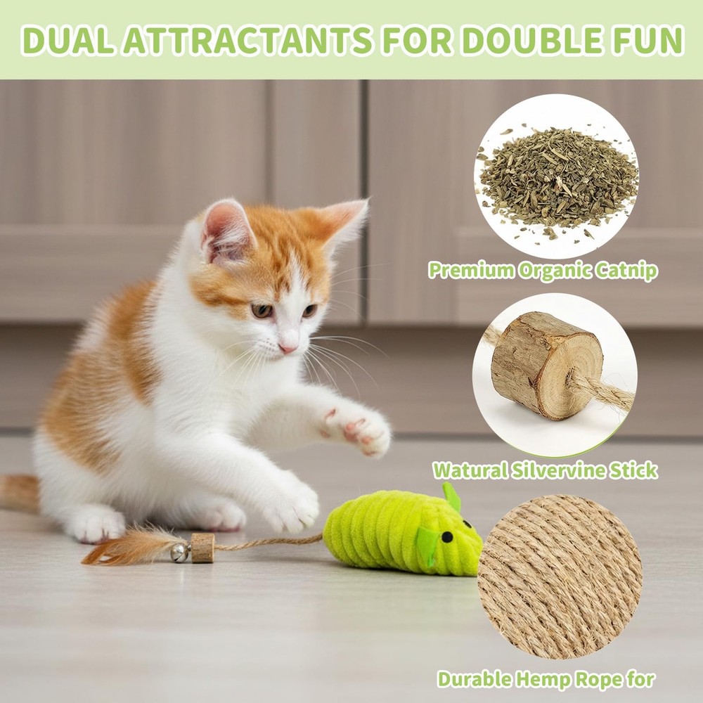 6 Pack Cat Toys Interactive for Hunting, Interactive Cat Toy with Silvervine ...