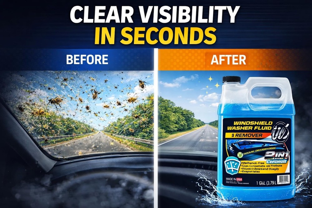 UCS Windshield Washer Fluid 2-in-1 Bug Remover – Ready to Use Formula R