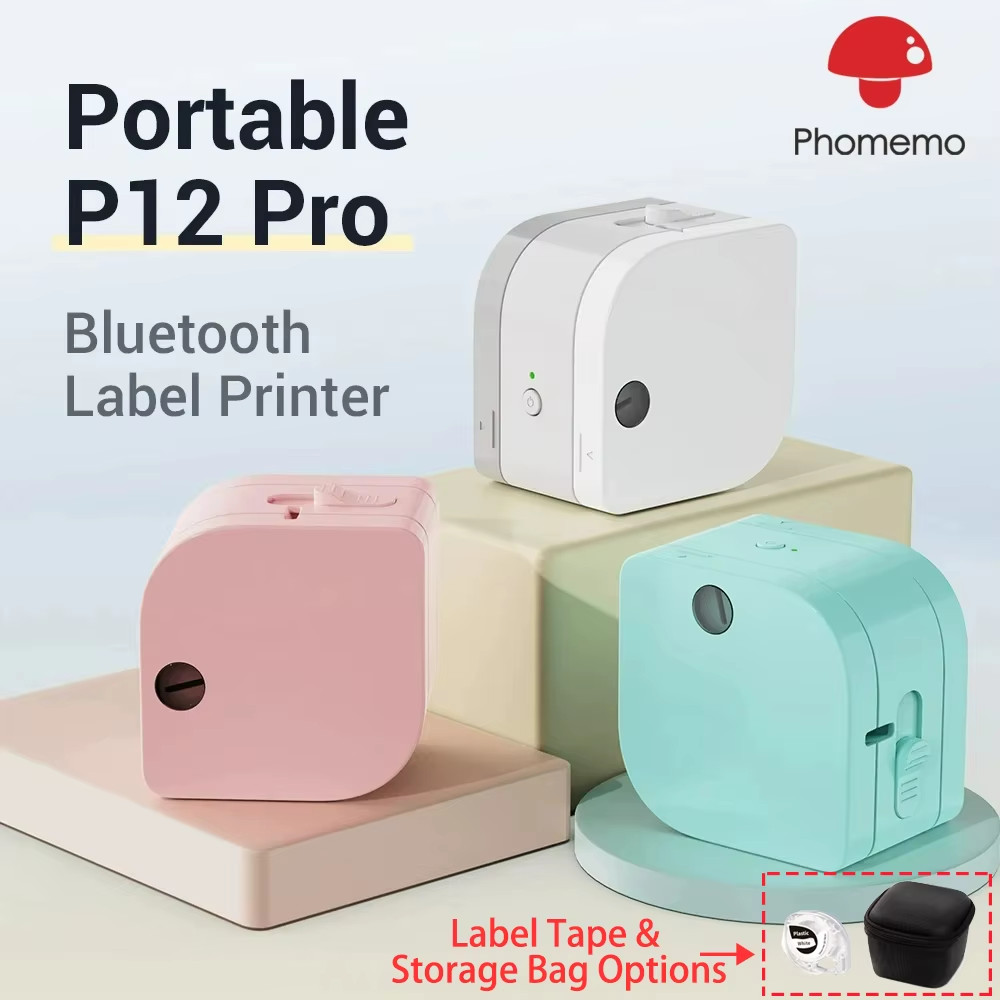 Label Maker w/ Tape 12mm Bluetooth Wireless Inkless Printer Port