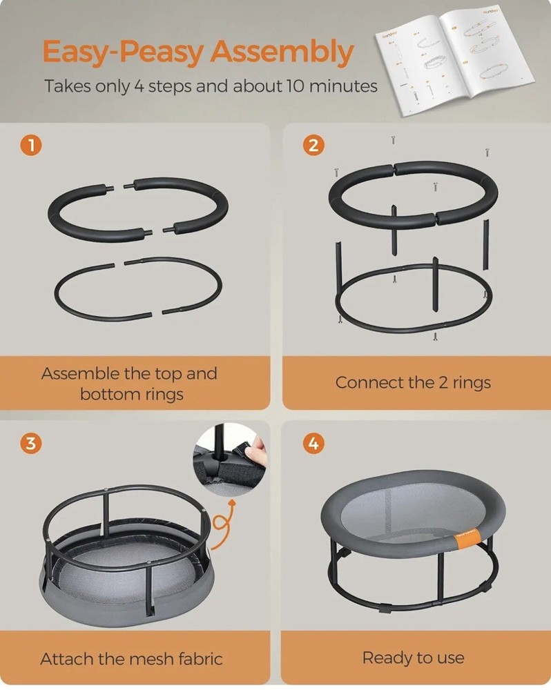 FEANDREA Cat Bed, Cat Perch, Breathable with Removable Washable Materials!