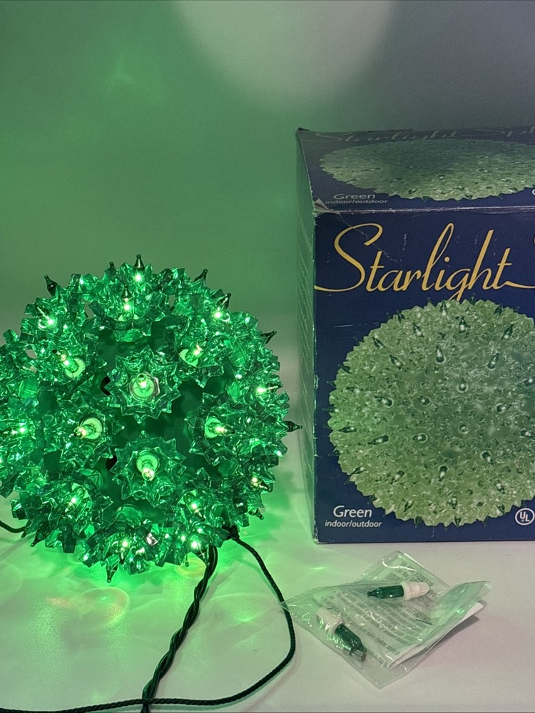 Bethlehem Lighting Starlight Sphere Hanging Christmas Light Ball Green