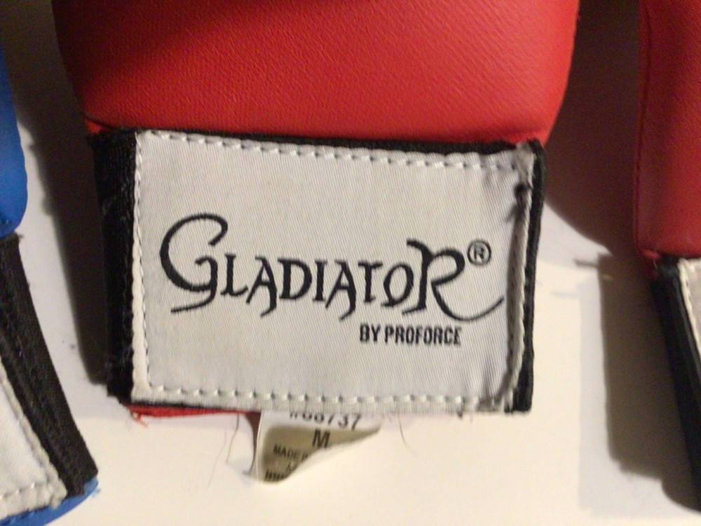 ProForce Gladiator karate sparring mitts. red and blue size medium
