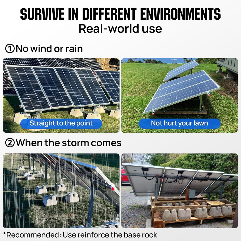 ECO-WORTHY Upgraded Solar Ground Mount Adjustable Multi-Pieces Solar Panel Mount