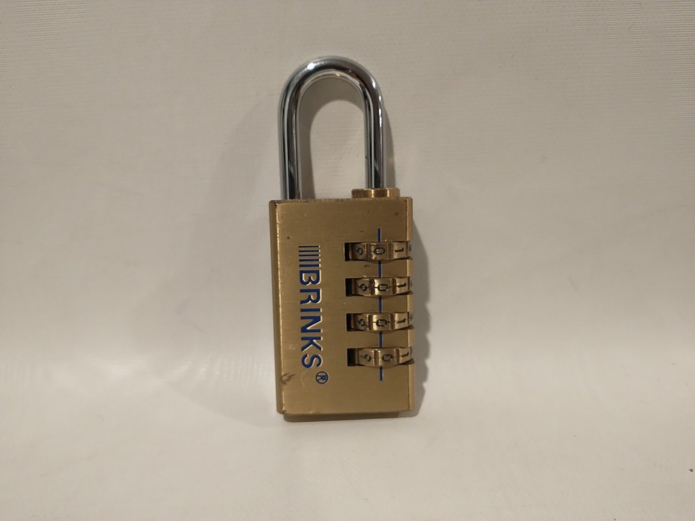 BRINKS 30mm 4-Dial Combination Weather-Resistant SOLID BRASS Security PADLOCK
