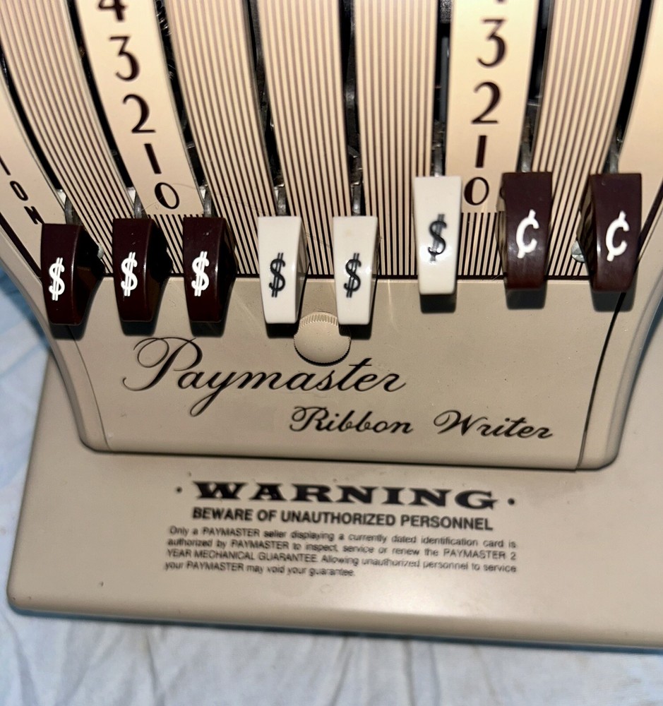 Paymaster Ribbon Writer Series 8000—WORKS!