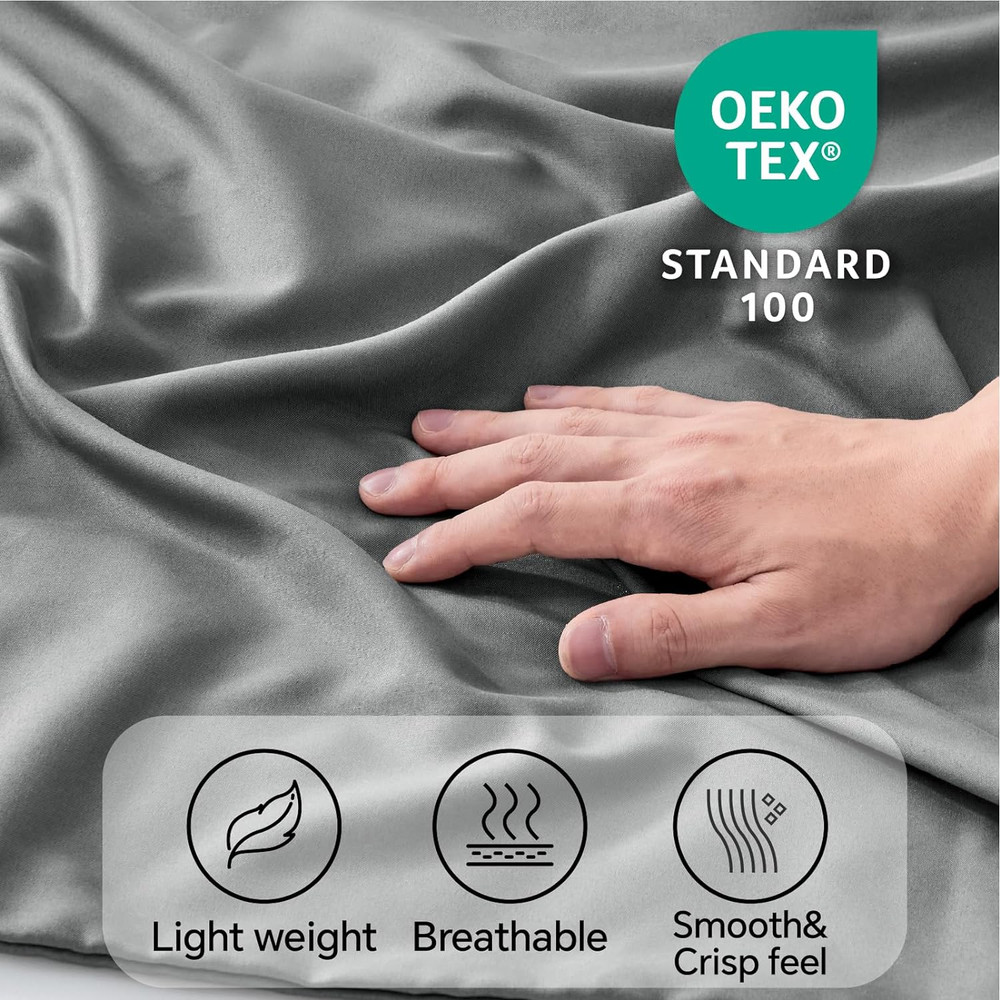 Queen Pillow Cases Set of 2 - Dark Grey Polyester Microfiber Pillowcase 2 Pack,