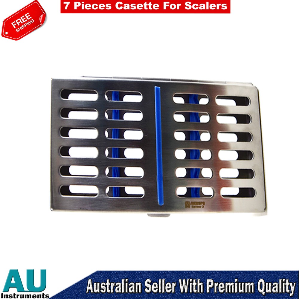 Dental 7PCS Cassette Instruments Holding Tray Rack Autoclave Sterilization Tools