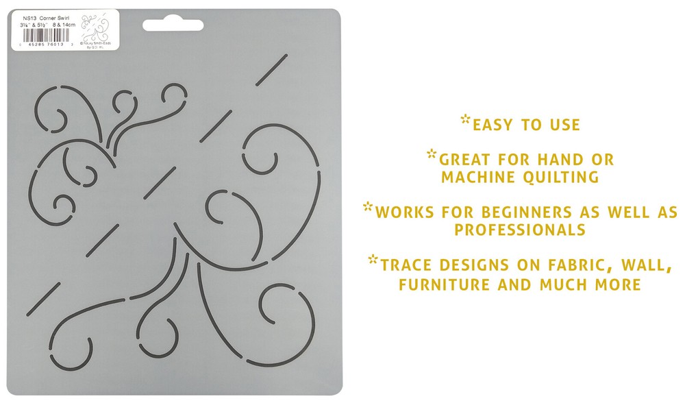 Quilting Stencil Swirl Triangle Corner Quilt Pattern Plastic Quilters Template