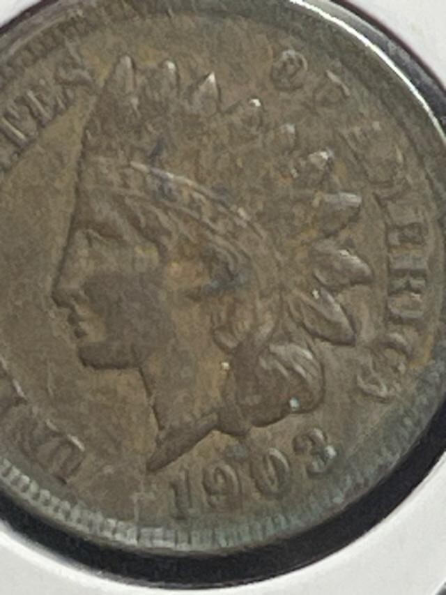 1903 Indian Head Cent Penny AU SOLID DETAILS!