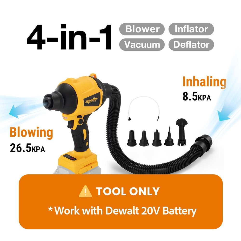 Cordless Compressed Air Duster & Blower Compatible with DeWalt 20V MAX Batter...