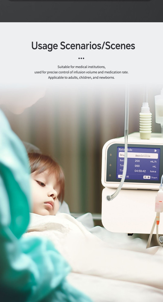 High-Precision Volumetric Infusion Pump Safety Alarms Multi-IV Compatibility