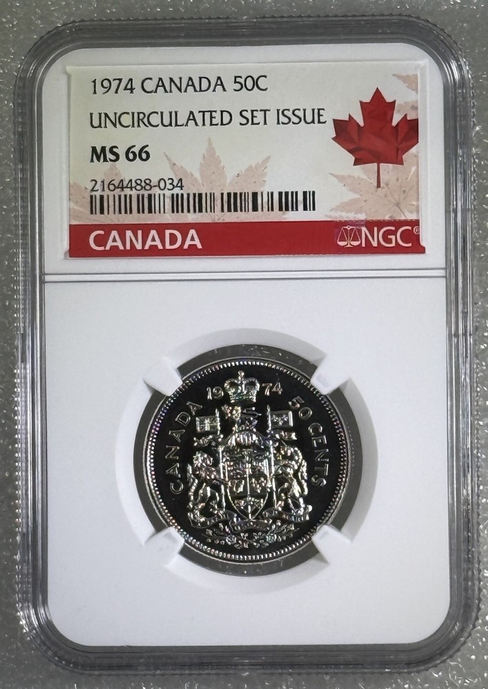 1974 CANADA 50 CENT NGC MS66 HALF DOLLAR UNCIRCULATED