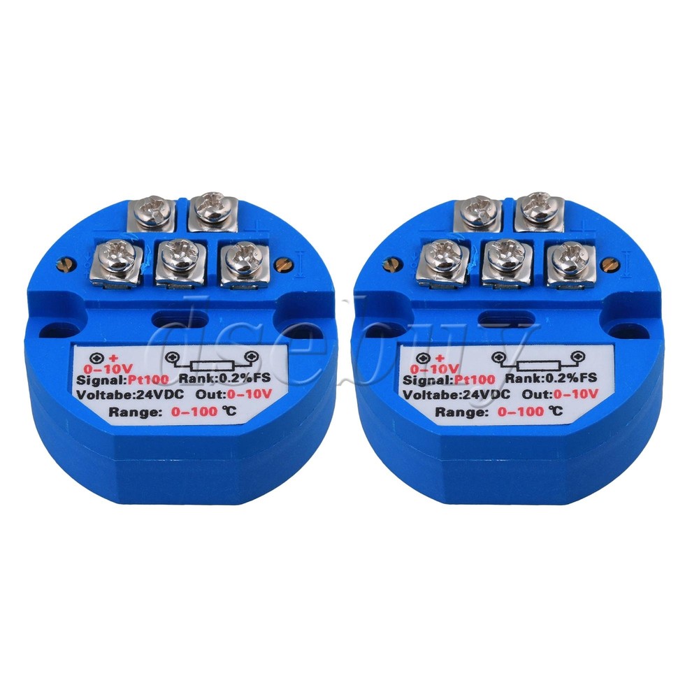 2 Pieces PT100 Temperature Transmitter DC24V Model 3 DIY Replacement Parts