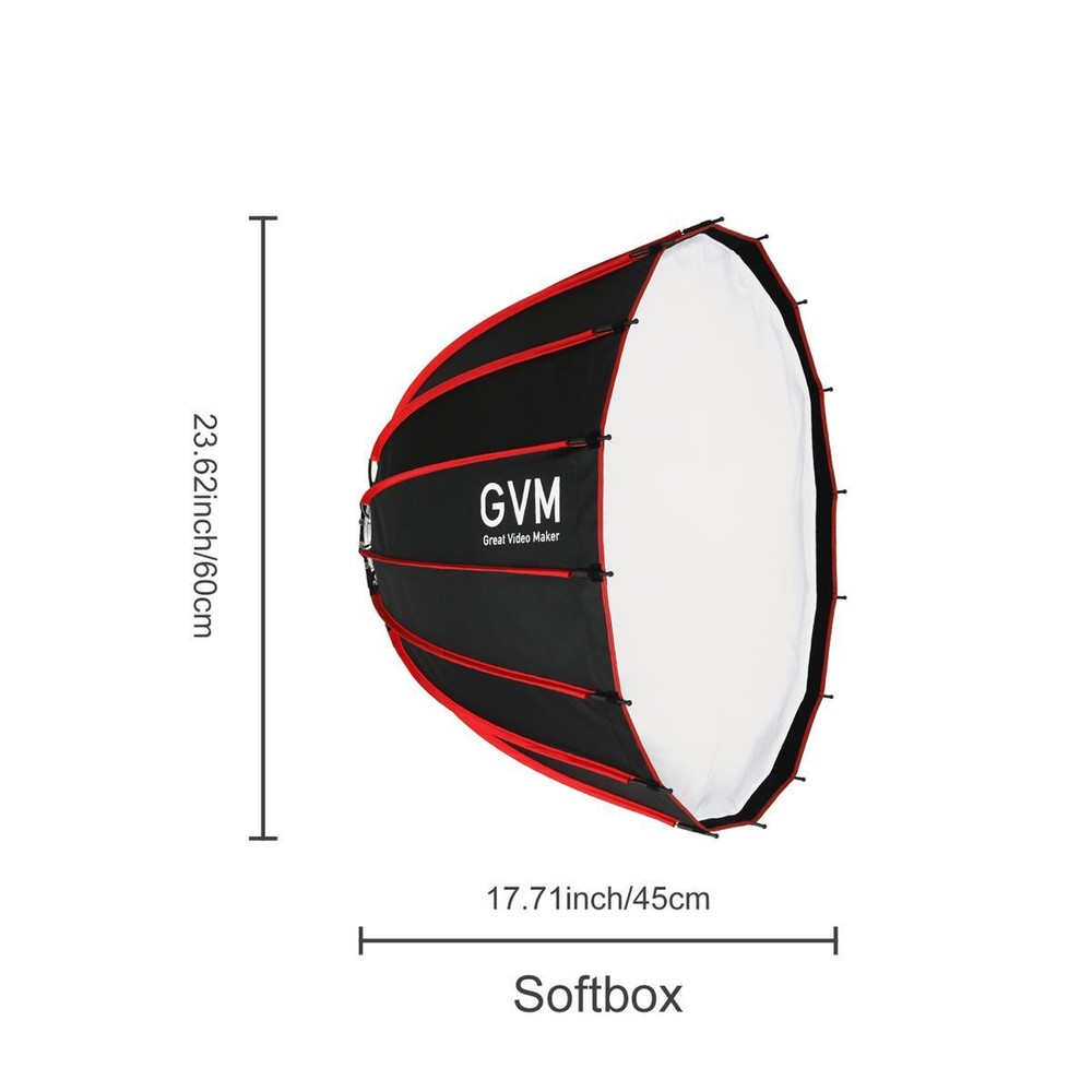 GVM 23.6'' Quick-Open Deep Parabolic Softbox for PRO-SD200B/300B Spotlight