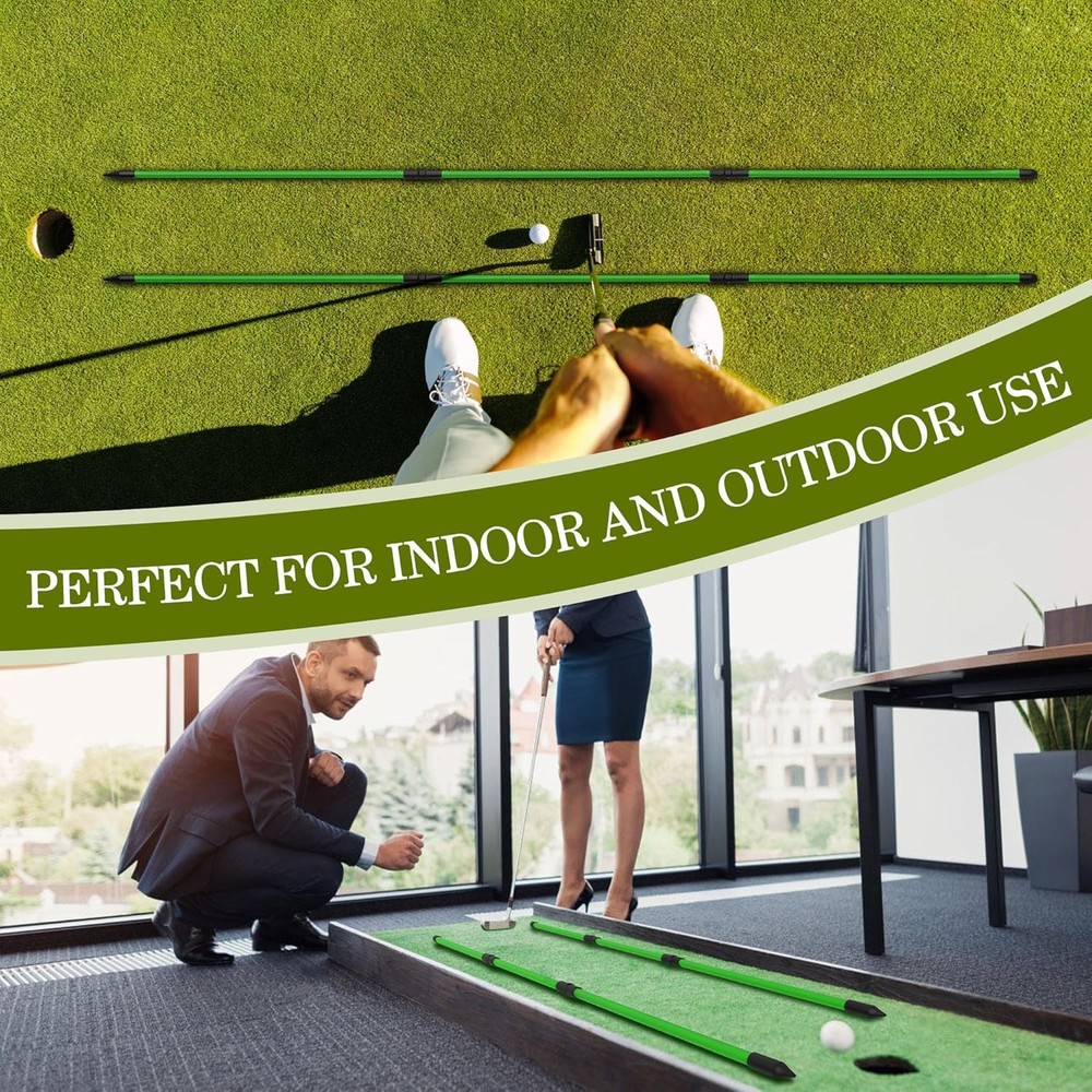 Golf Alignment Sticks 2 Pack,Upgraded 48" Collapsible Alignment Stick Golf Train