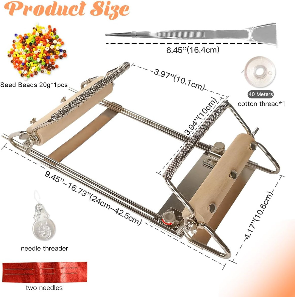the Third Generation Beading Loom Kit with Seed Beads, Bead Needle,Thread,Needle