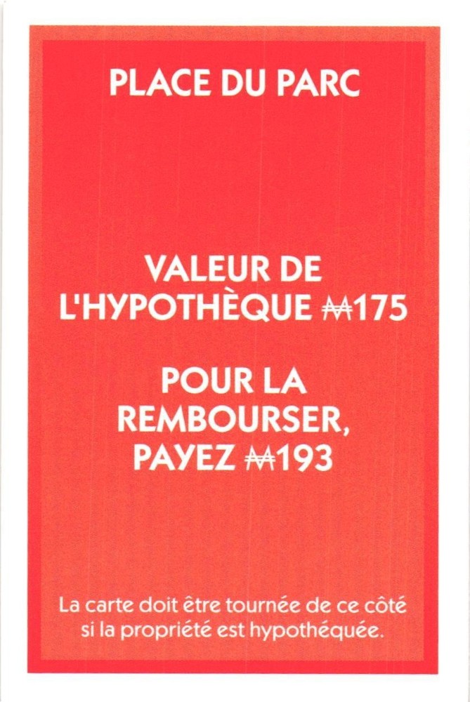 2021 Carte Monopoly Place Du Parc