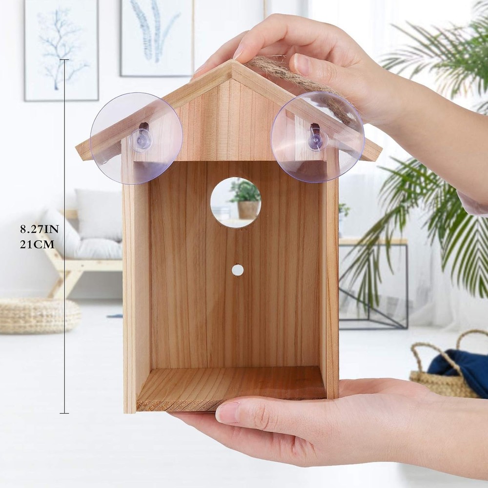 Transparent Window Bird Feeder, Easy Install Suction Cups