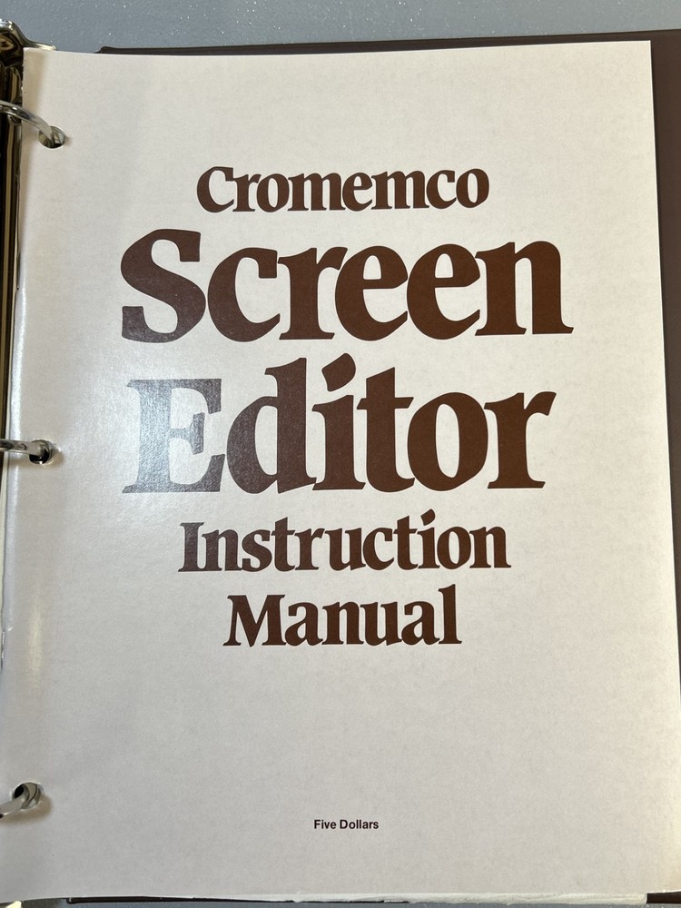 Cromemco COBOL Instruction Manual Set w/User Guide