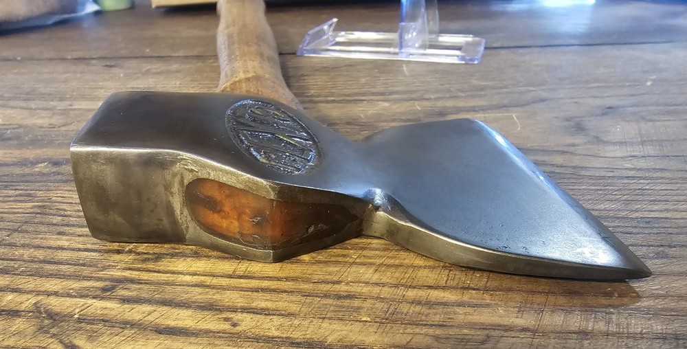 Antique embossed PEXTO broad Hewing hatchet axe