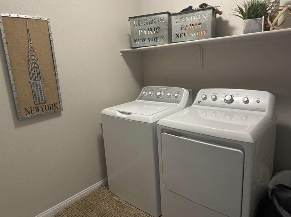 GE Electric Washer & Dryer Set, Top Load Washer, Front Load Dryer, White