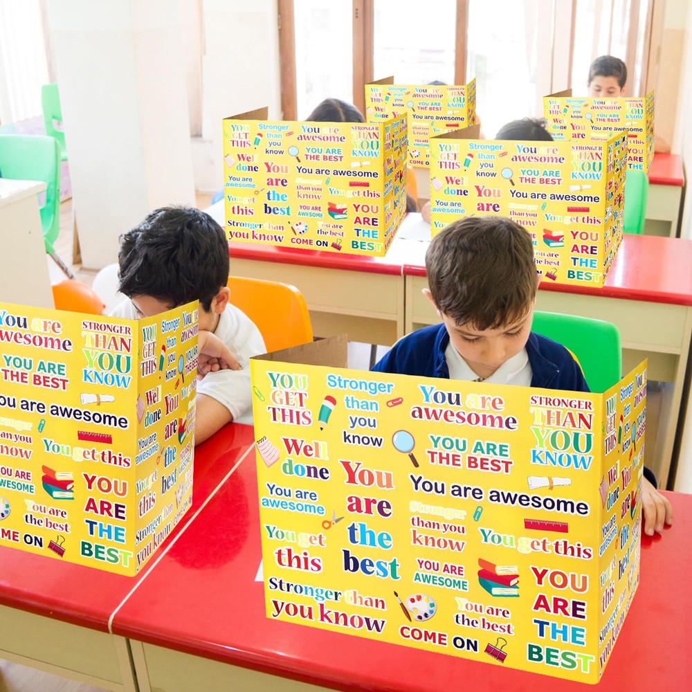 24 Pcs Inspirational Desk Divider Bulk for Student Thick Cardboard School Pri...