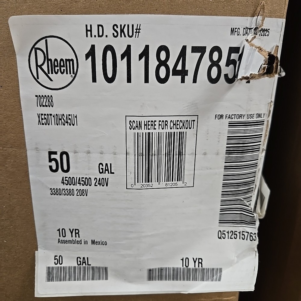 *READ DESC* Rheem Hybrid ProTerra Smart Tank 50 Gal. Water Heater XE50T10HS45U1