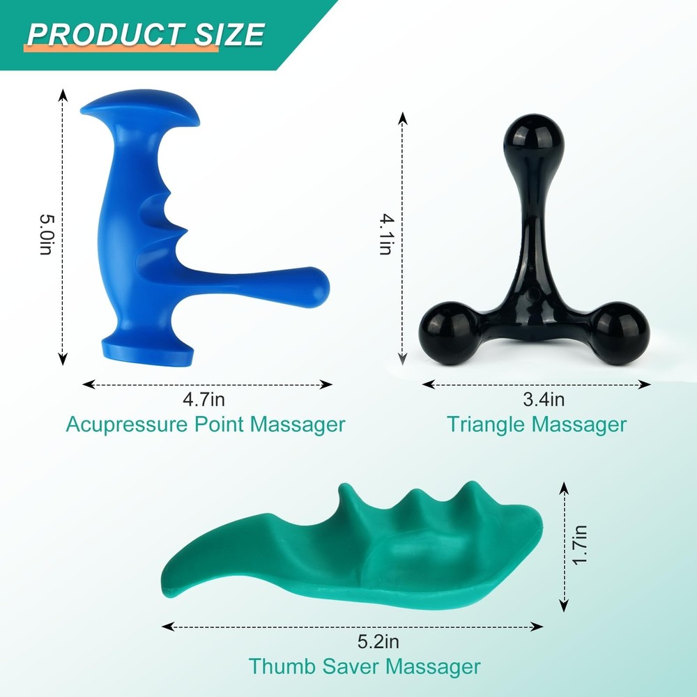 Thumb Saver Massage Tool, 3-Legged Manual Trigger Point Tool for Deep Tissue,...