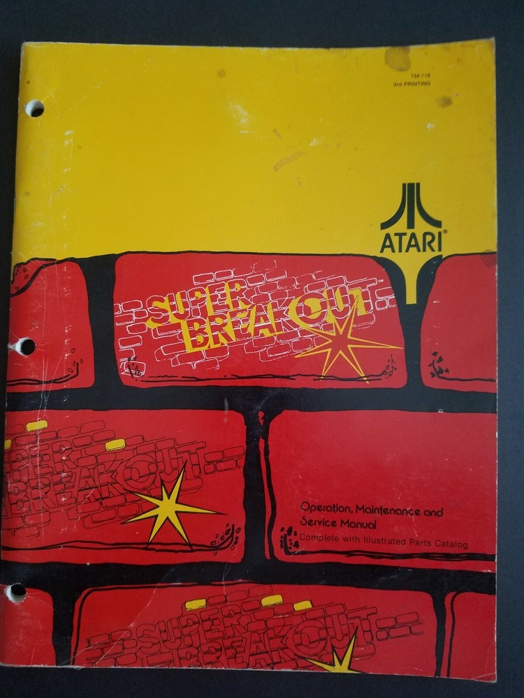 Original VINTAGE Atari Super Breakout Arcade Game Operation Manual (Complete)