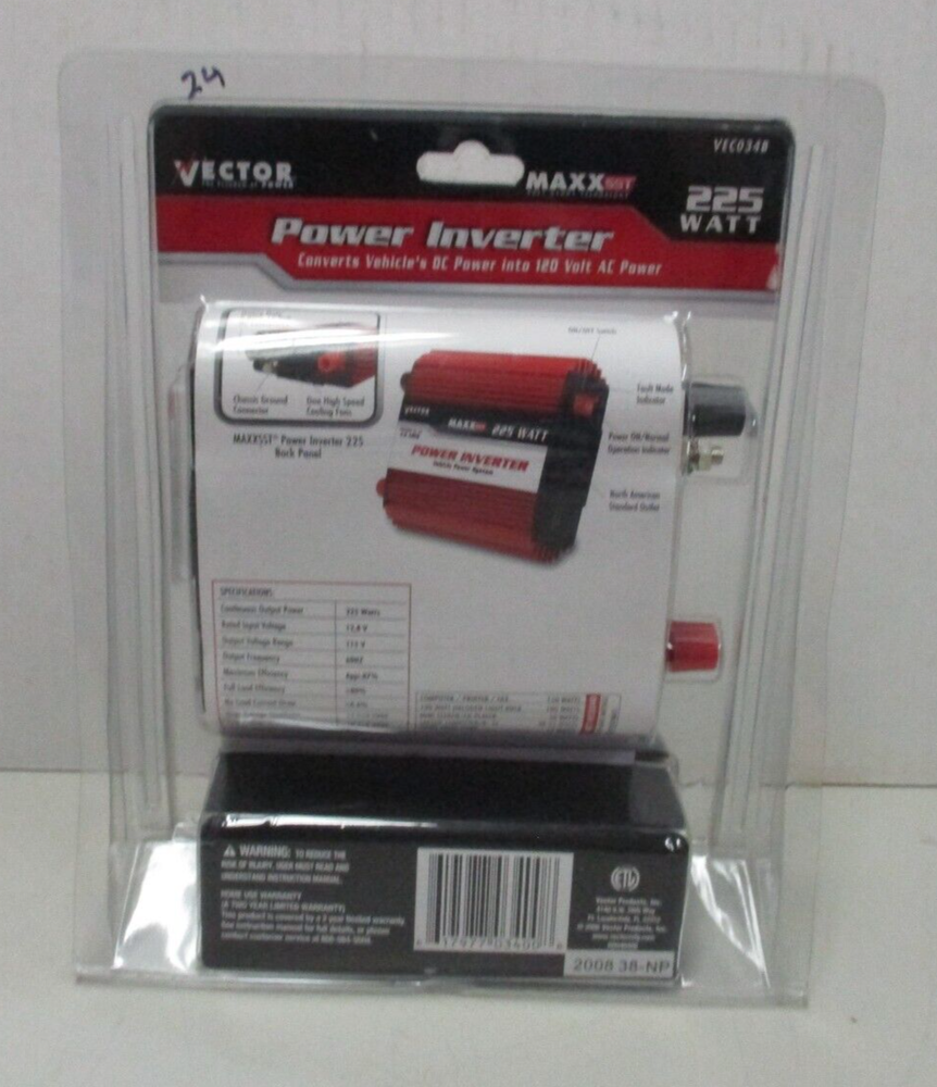 Vector Maxx SST VEC034B 225 Watt Power Inverter