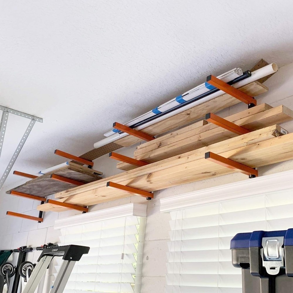 Industrial 3-Tier Wall Shelf for Lumber & Tools - Max 330 lbs, Easy Install